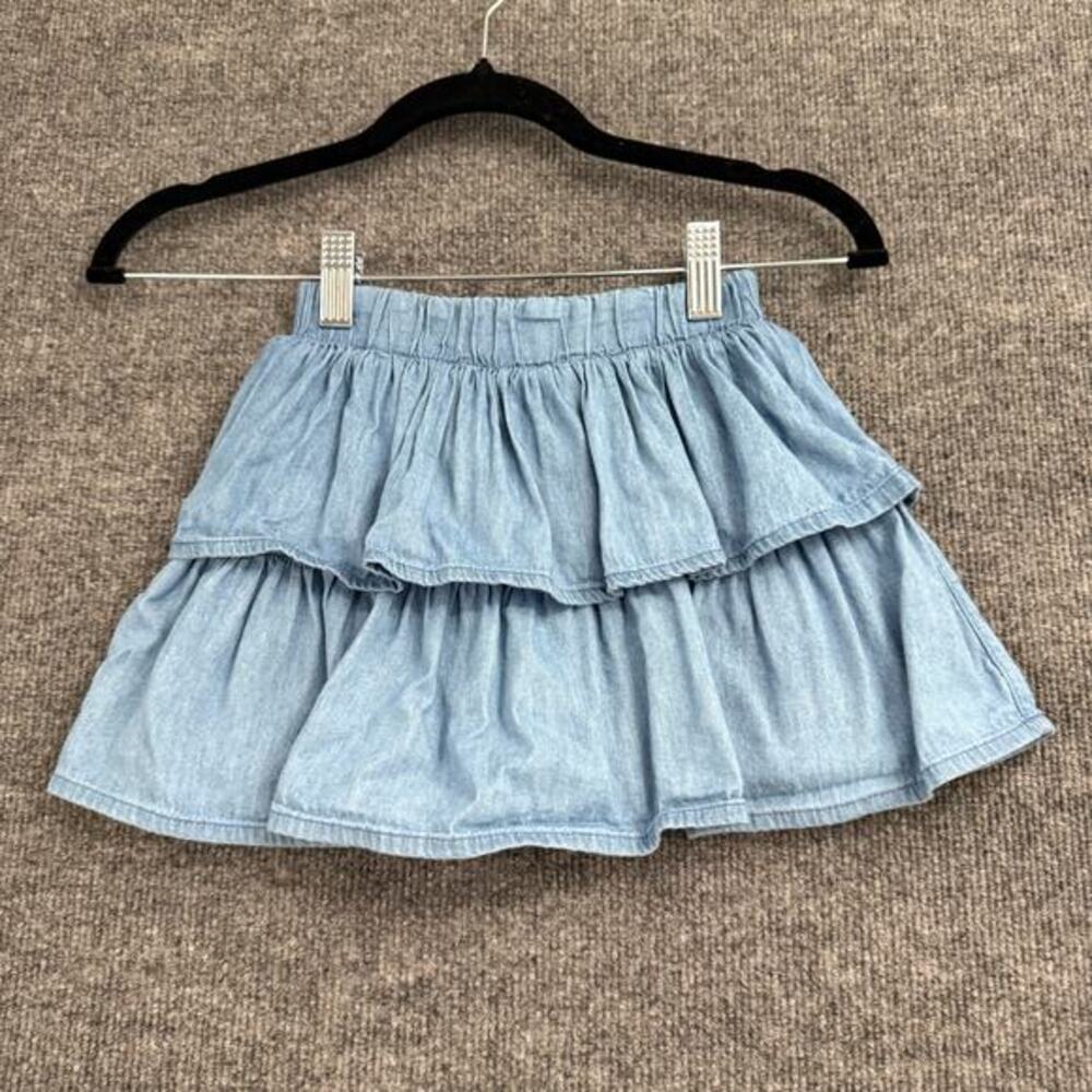 Garanimals Toddler Girls Chambray Tiered Skirt Size 4T Blue Elastic Waist